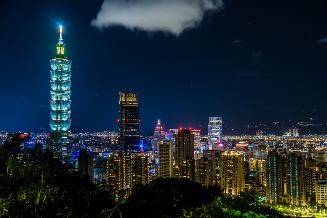 台湾－台北の象山から見える台北の夜景