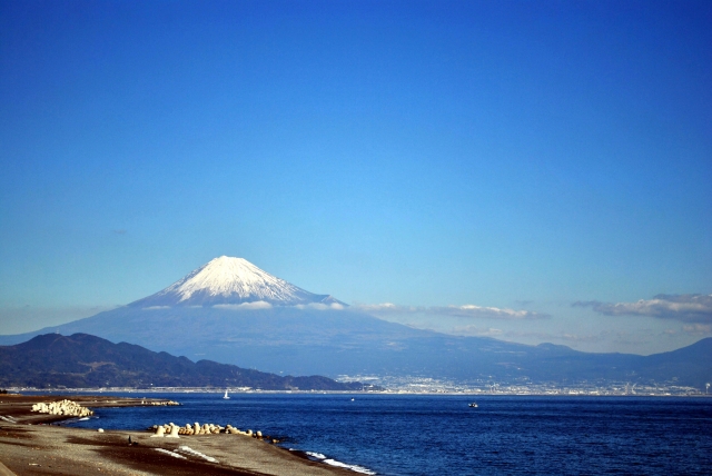 （静岡）三保海岸－三保からの富士山